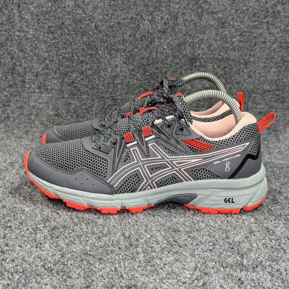 Asics Gel-Venture 8 Trail Running Shoes Women's SIze 8.5 Gray Orange Athletic - Picture 4 of 12
